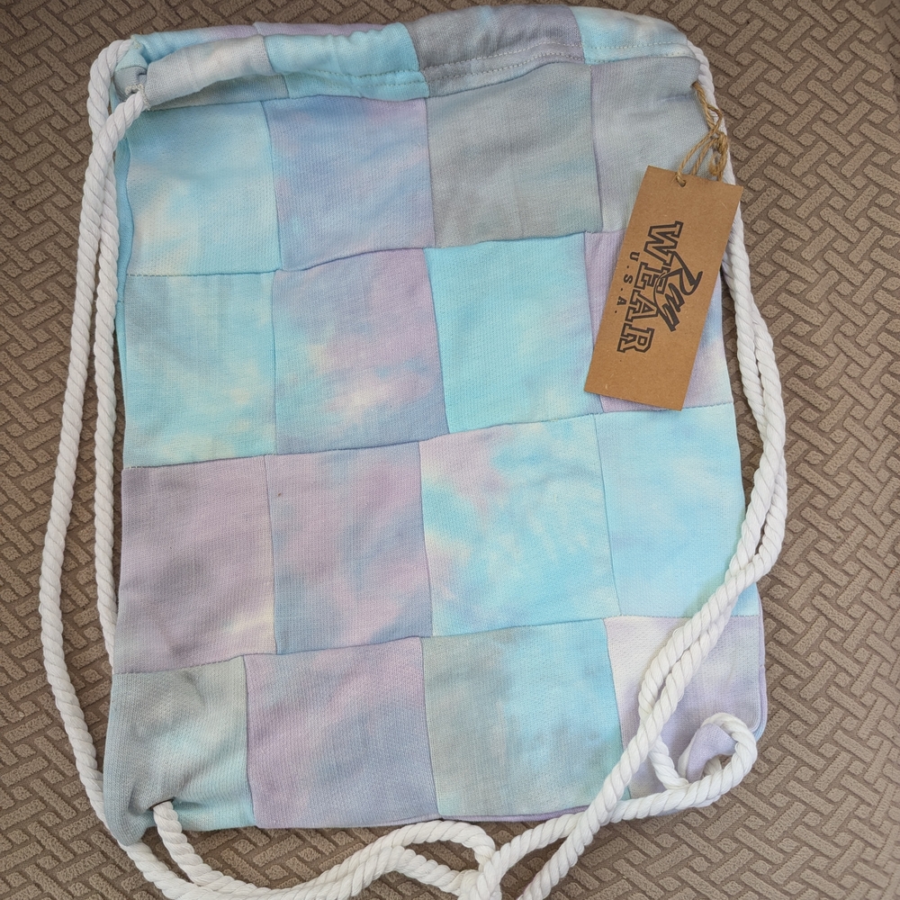 RAGWEAR USA Pastel Patchwork Drawstring Bag NWT